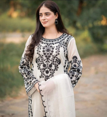 JAZMIN 3PC EMBROIDERED LAWN