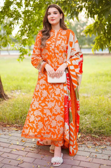 Aneelas - WPR-03 - Luxury Lawn Embroidered Unstitched 3 Piece